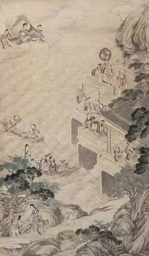 5148 余?集(款)(1738-1823)?群仙祝寿 立轴?设色纸本 178×102 cm 说明：现藏家购於佳士得。 RMB: 580,000-800,000