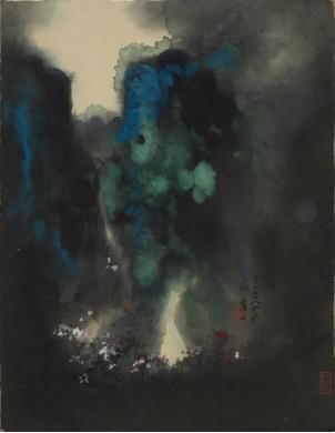 张大千 (1899-1983) 山岚 纸本镜心 1965年作 53×40.5cm